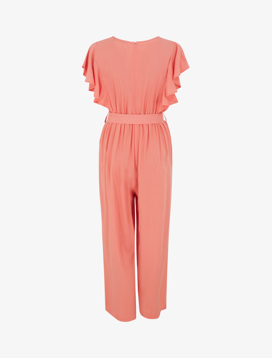 Combinaison fluide à manches volantées - Corail - 2