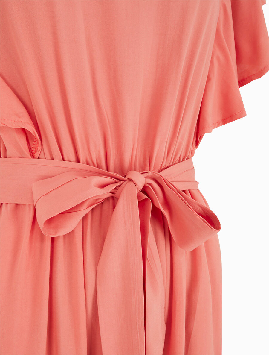 Combinaison fluide à manches volantées - Corail - 3