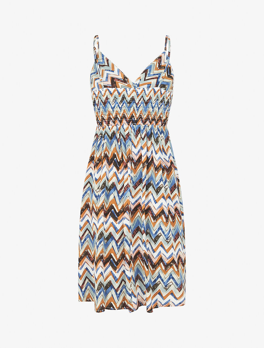 Robe courte à imprimé zig-zag - Noir - 2