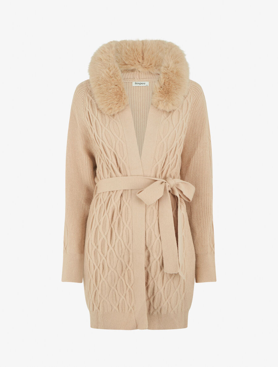 DESIGN - Gilet en fausse fourrure - Crème