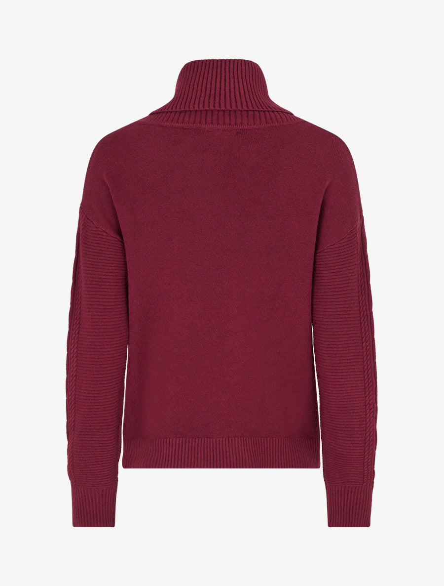 Pull droit à col roulé - Lie de vin - 2