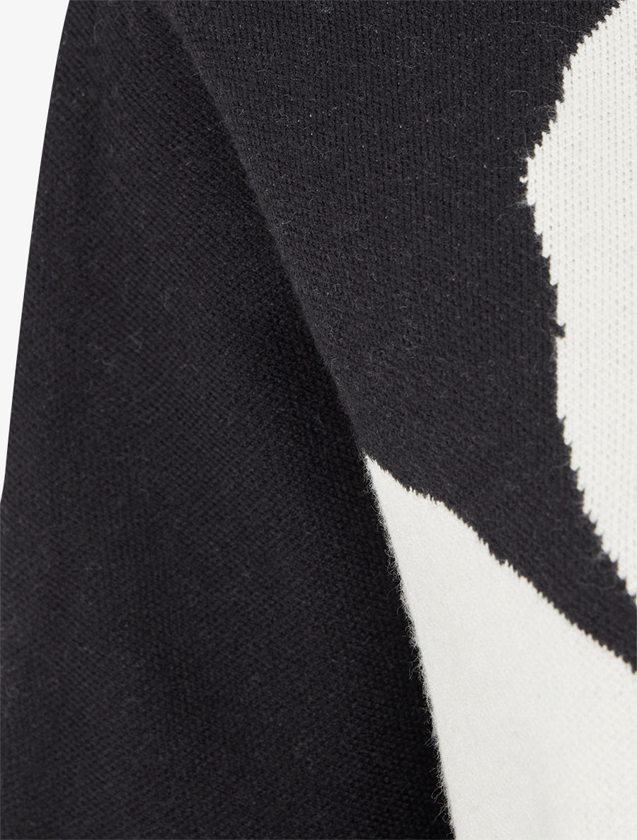 Pull à imprimé floral - Noir - 3