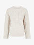 Pull droit à col rond en maille stylisée - Beige - 1
