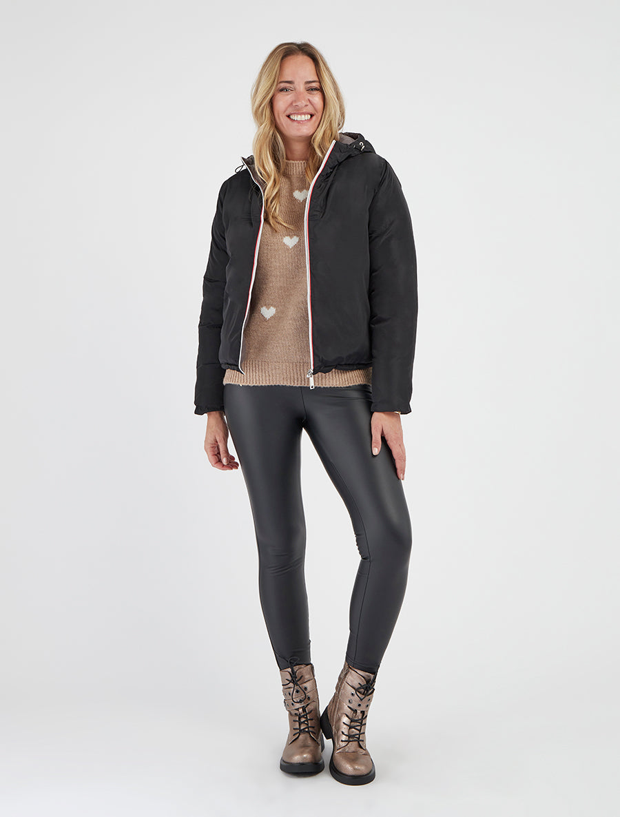 Doudoune réversible capuche ajustable - Noir