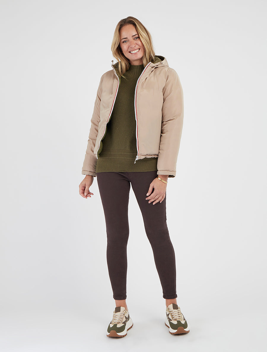 Doudoune réversible capuche ajustable - Beige