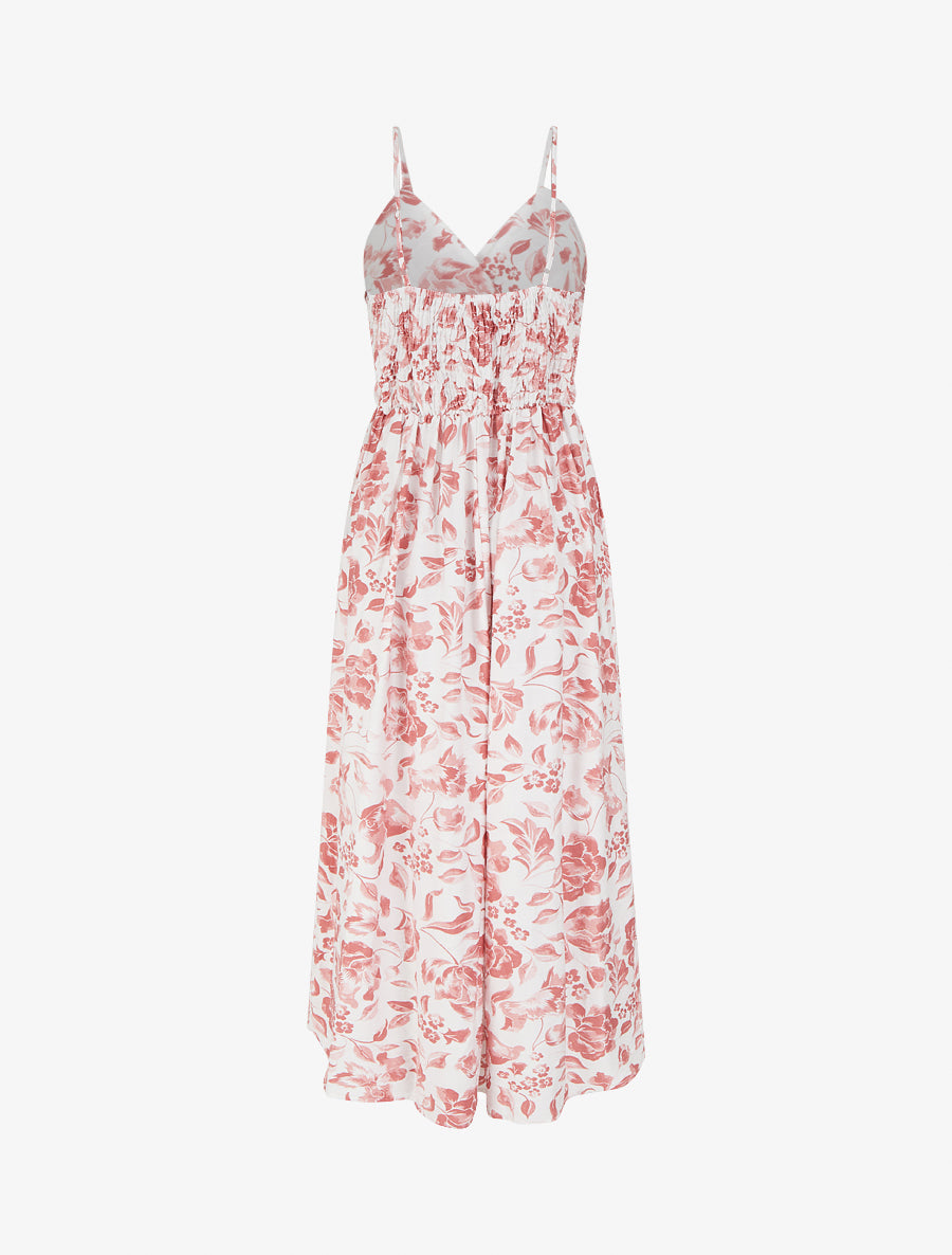 Robe longue à imprimé roses - Rose - 2