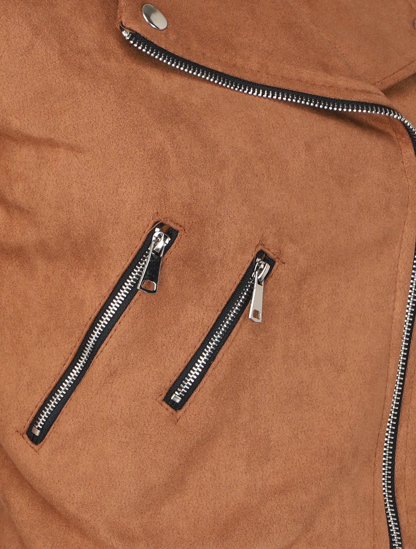 Perfecto court en suédine à poches zippées - Camel - 3