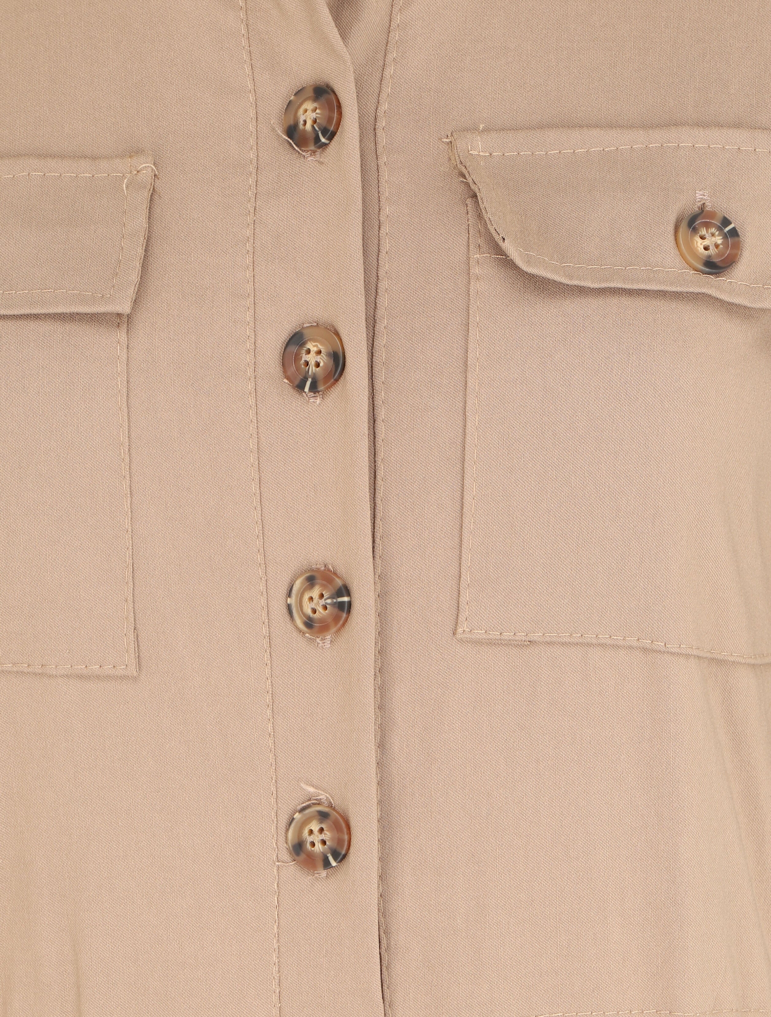 Combinaison slim à poches à rabats - Beige - 3