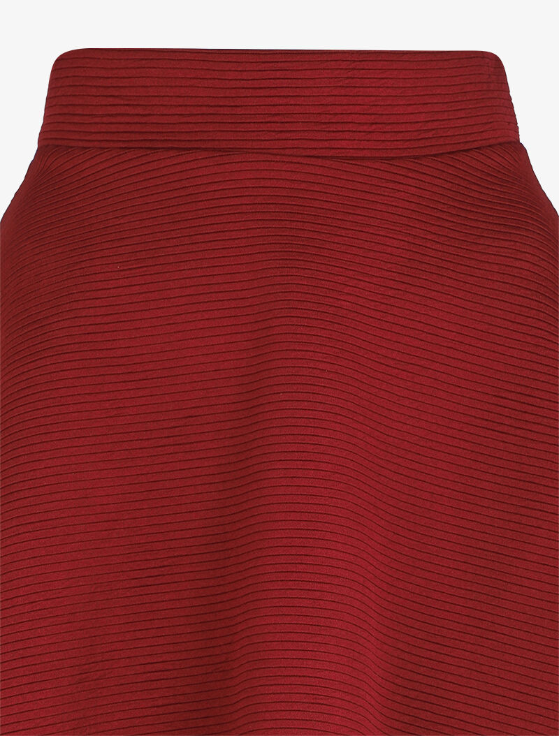 Jupe patineuse côtelée à taille haute - Bordeaux - 3