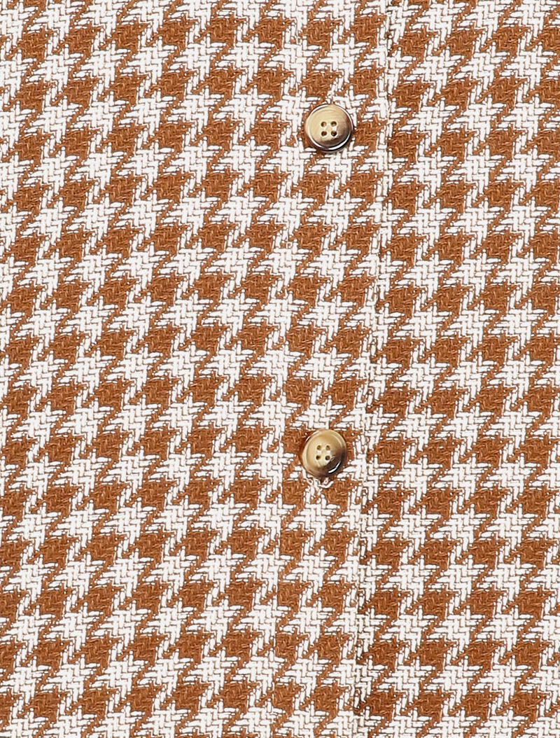 Surchemise à motif pied de poule - Camel - 4