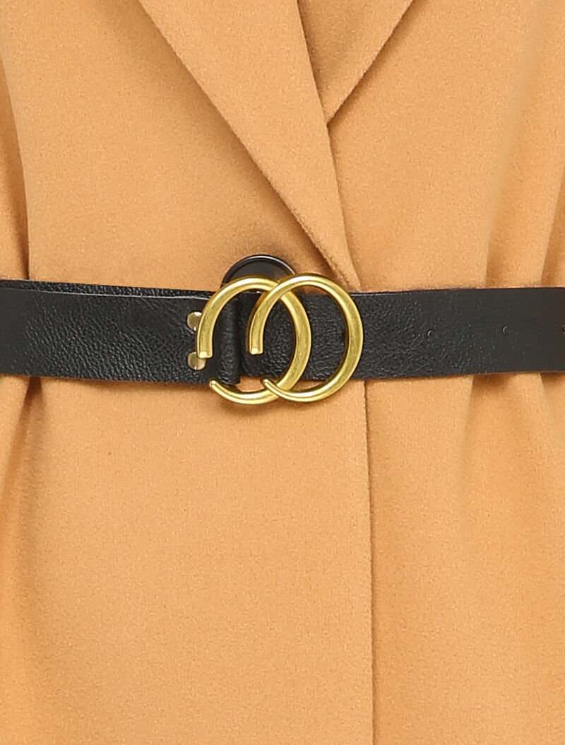 Manteau mi-long à un bouton - Beige foncé - 3