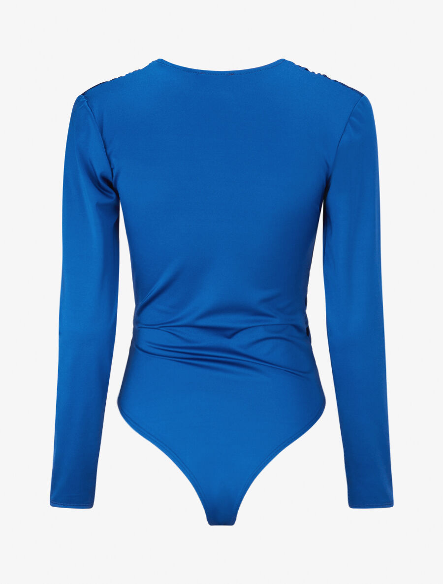 Body stretch à ventre plissé - Bleu roi - 2