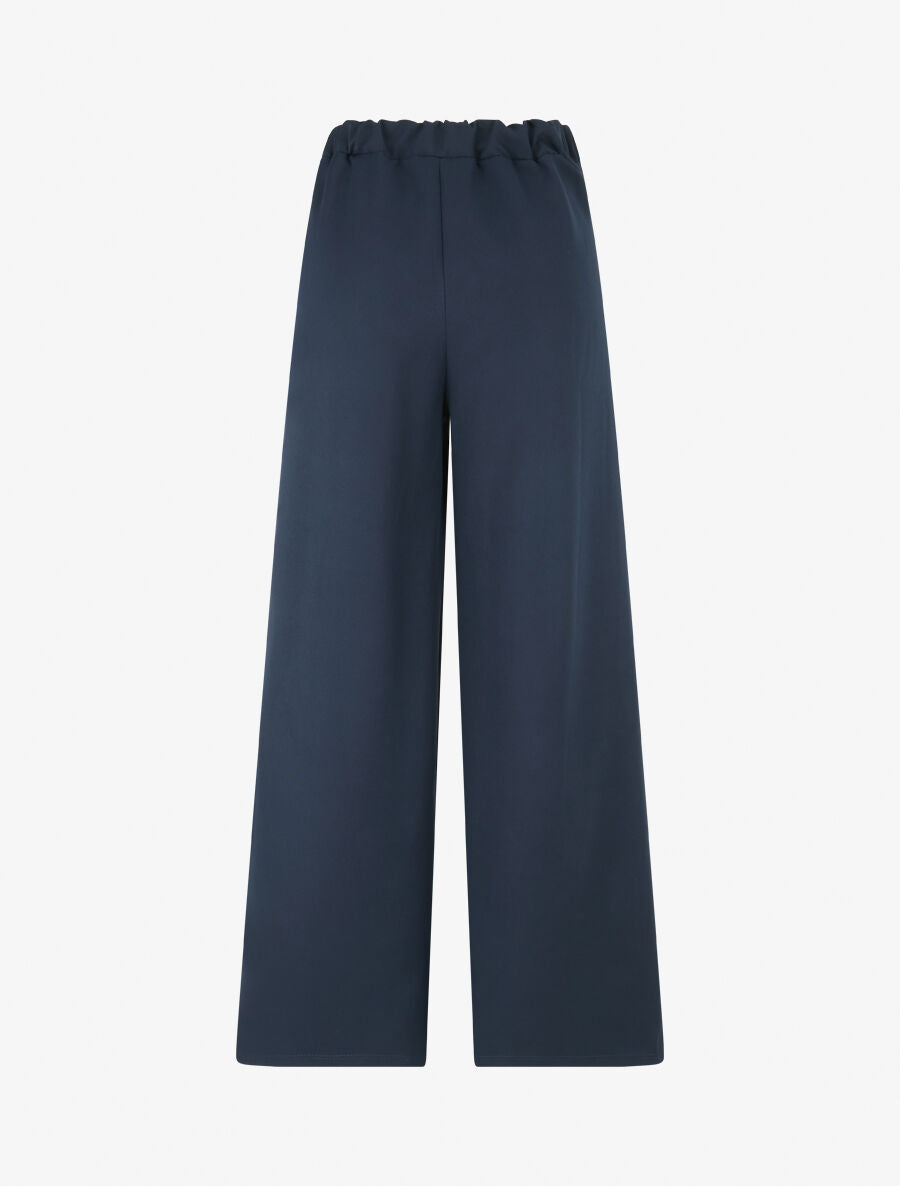 Pantalon droit à poches brodées - Marine - 2