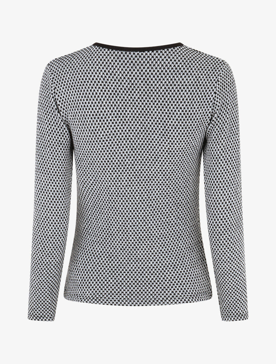 Pull imprimé fantaisie à col cache-coeur - Noir - 2