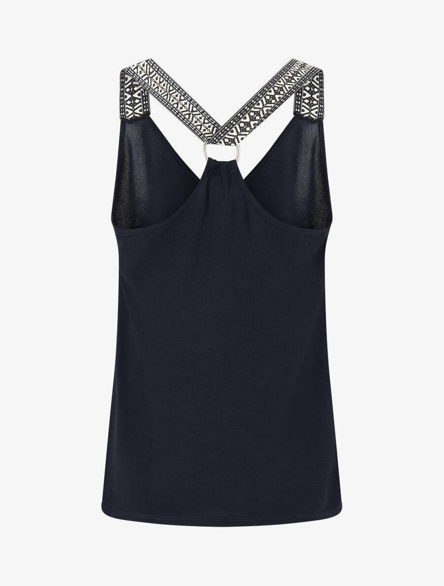 Top droit dos nageur et bretelles fantaisies - Marine - 2