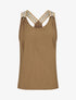 Débardeur droit à bretelles fantaisies irisées - Camel - 1