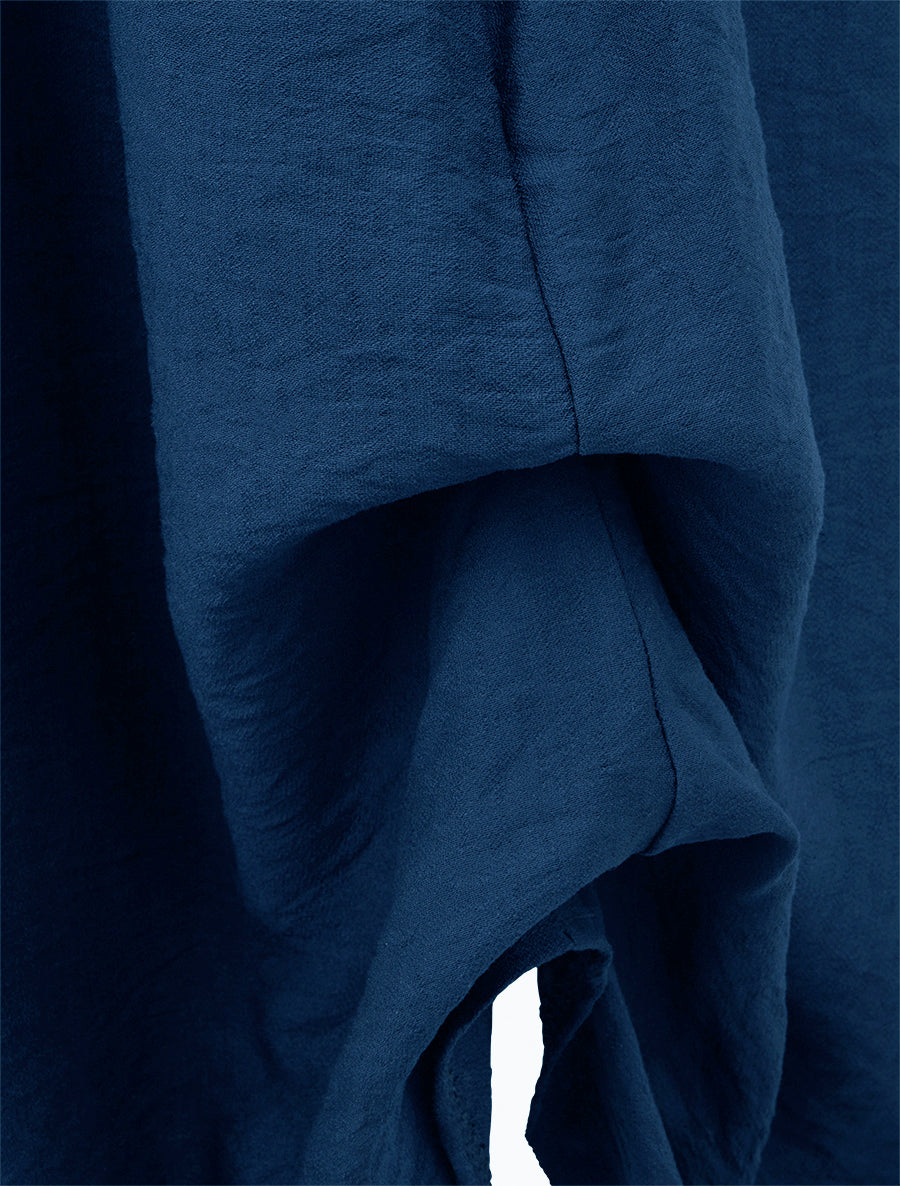 Jupe longue ceinture tressée - Bleu