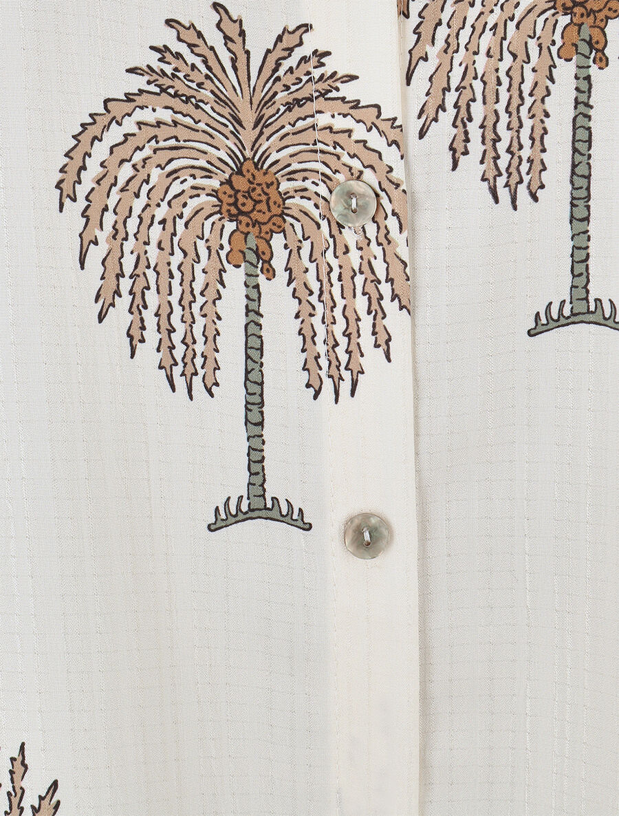 Chemise sans manches imprimé palmier - Beige - 3