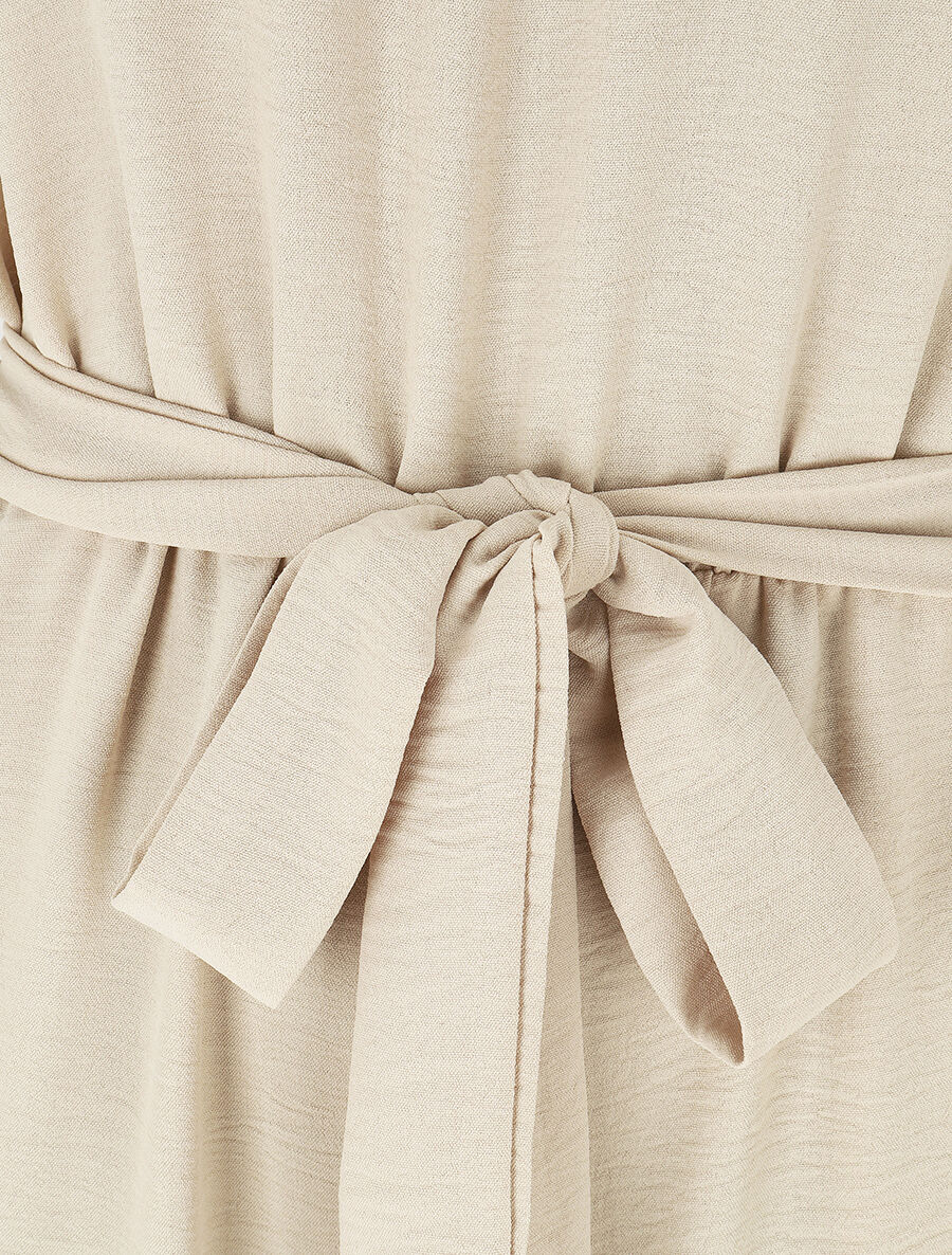 Combinaison fluide sans manches col V - Beige - 3