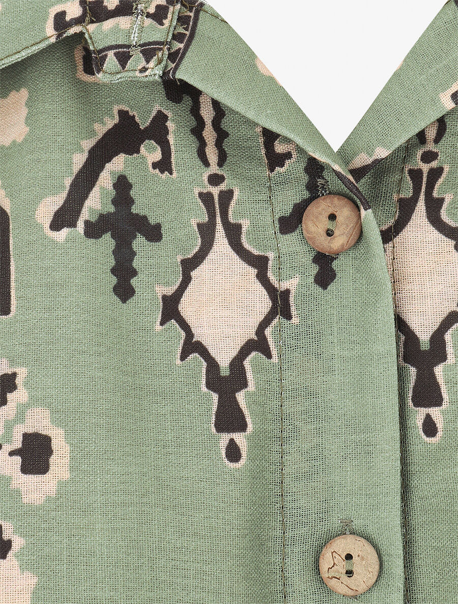 Chemise sans manches imprimé graphique - Kaki - 3