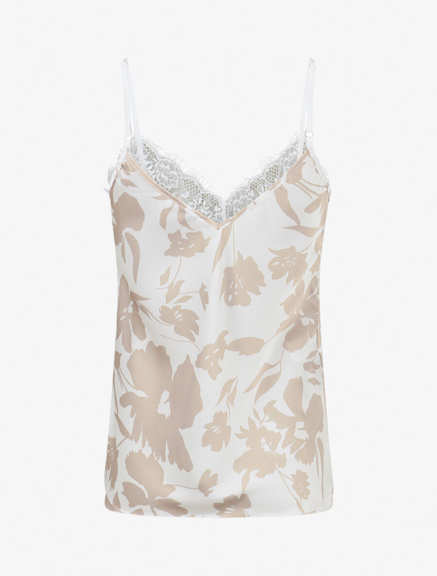 Caraco floral à dentelle - Blanc - 2