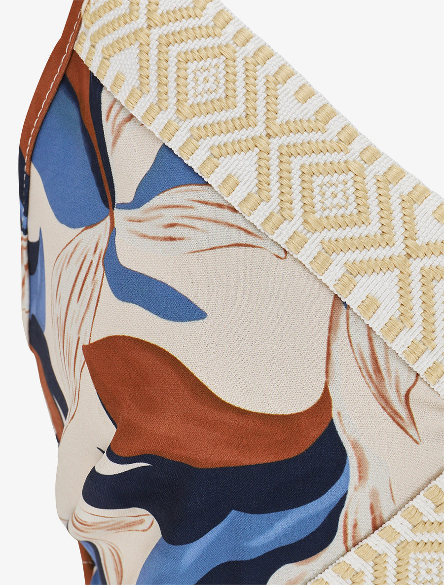 Robe élastiquée imprimé fleuri - Marine - 3