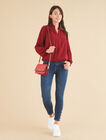 Blouse à détail crochet - Bordeaux - 8