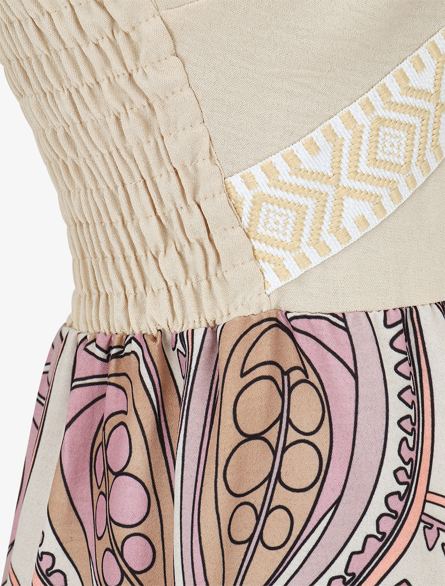 Combinaison à imprimé foulard - Rose - 3