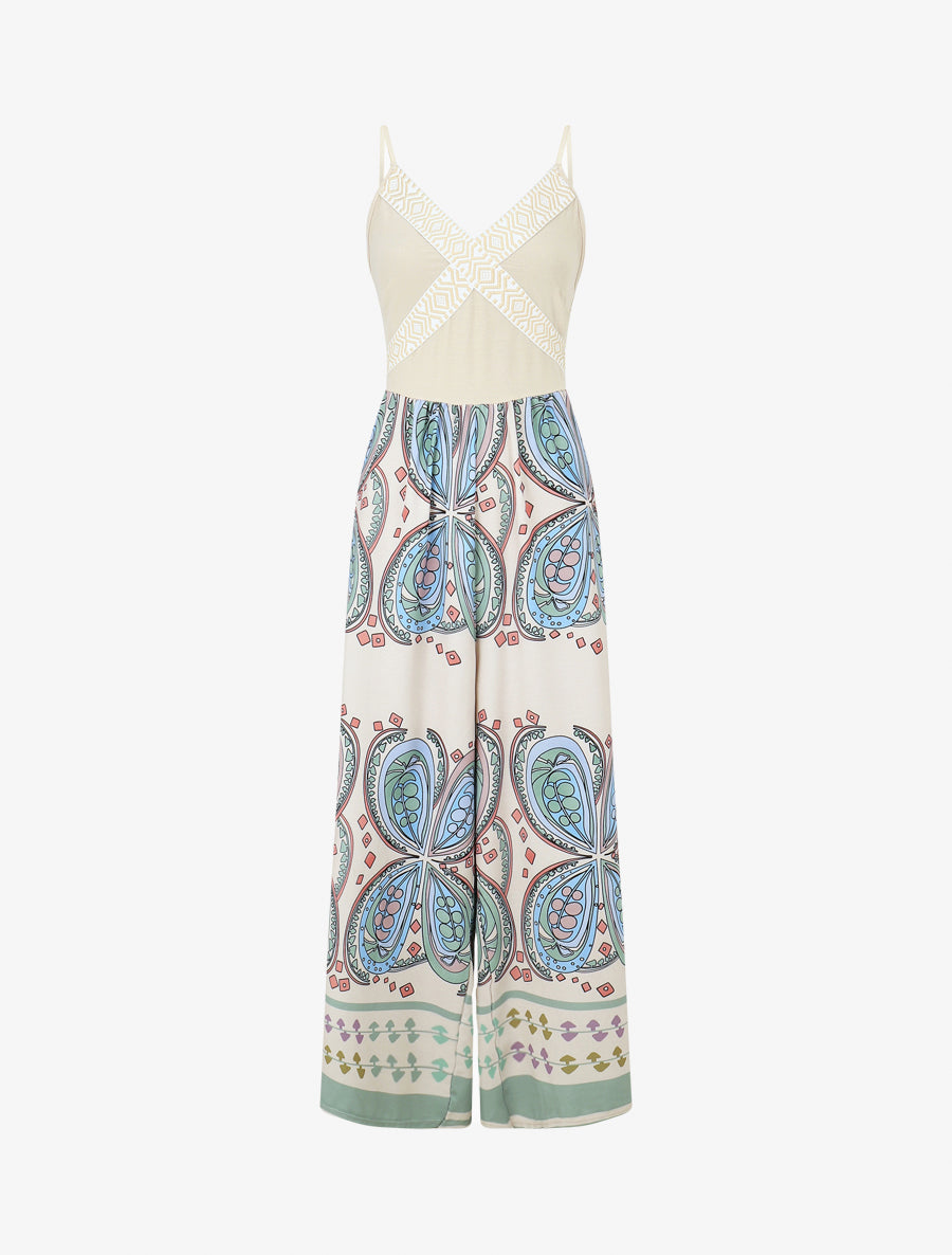 Combinaison à imprimé foulard - Vert d&