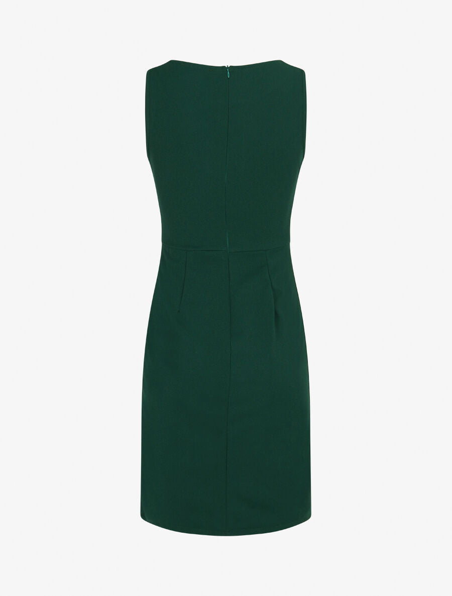 Robe moulante à bande tressée pailletée - Vert sapin - 2