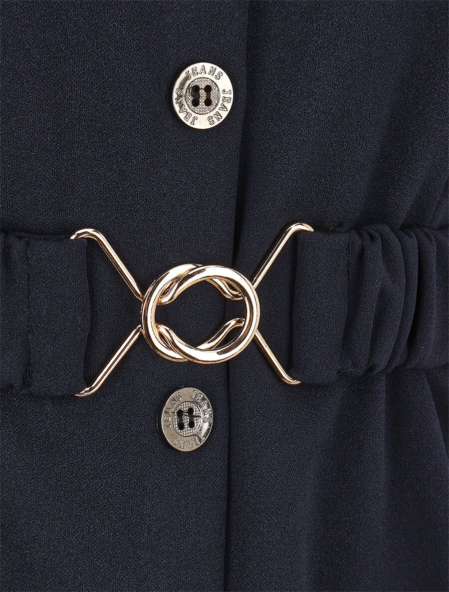 Chemise cintrée à ceinture élastique - Marine - 3