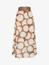 Jupe longue imprimé cercles fantaisies - Marron - 1