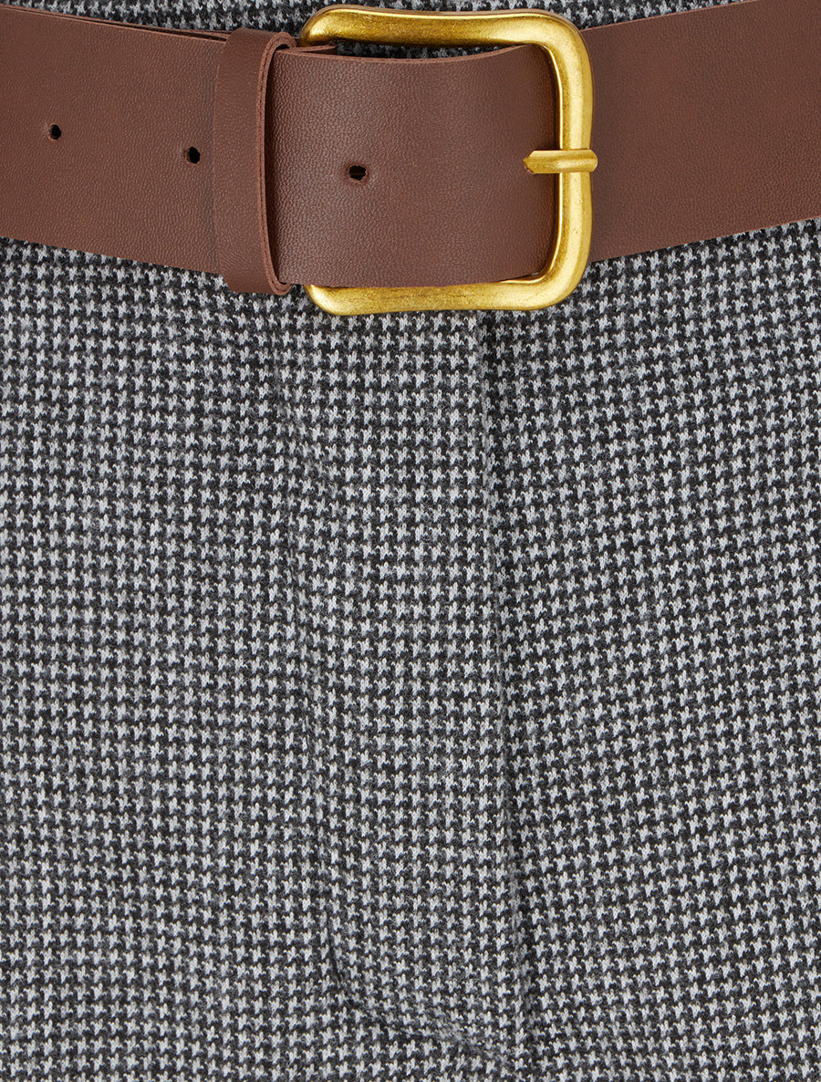 Pantalon ample imprimé pied de poule - Noir/gris - 3