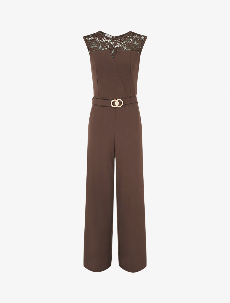 Combinaison De Voyage Stafford - Robe Pantalon Marron 'peau De Requin', Taille 46x34, Neuf