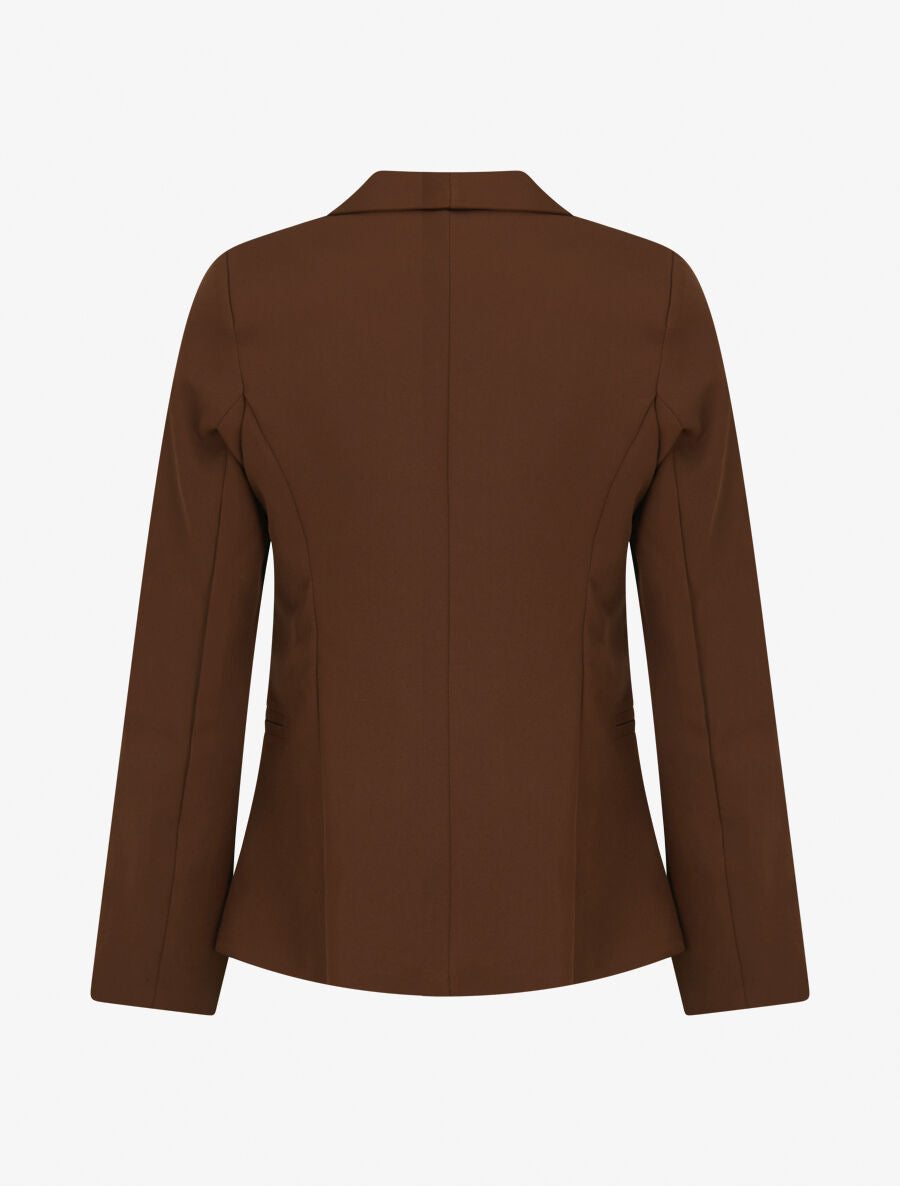 Veste à col smoking - Marron - 2