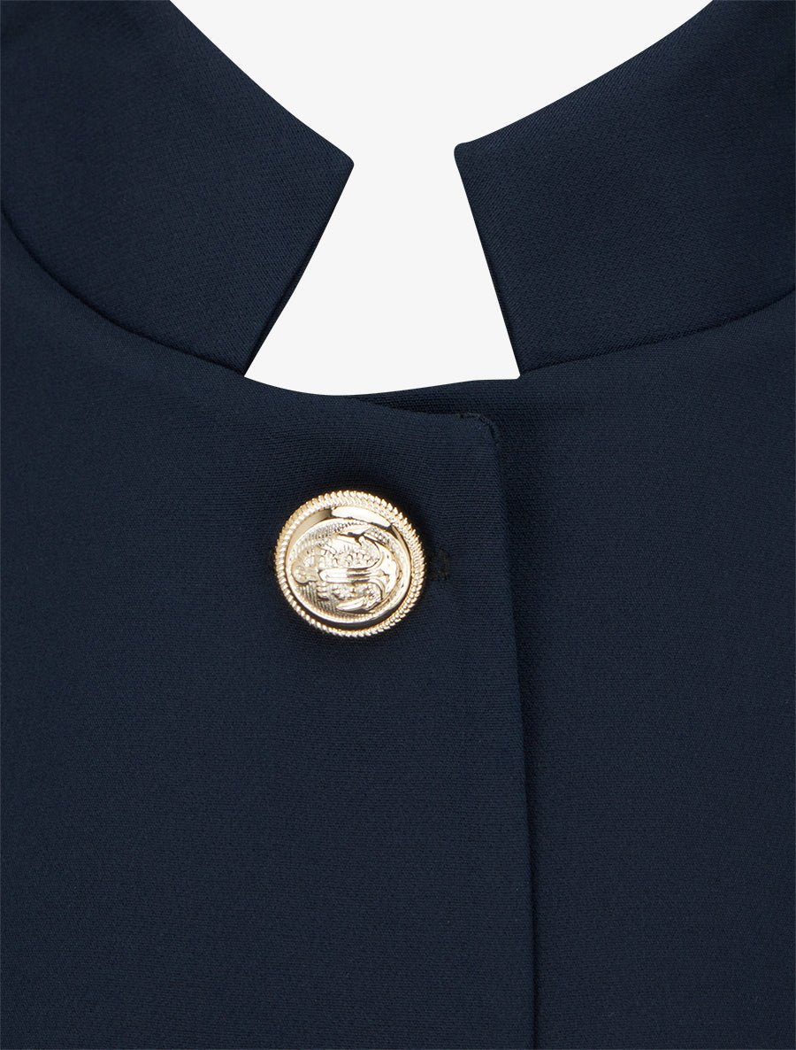 Blazer boutonné à épaulettes - Marine - 3