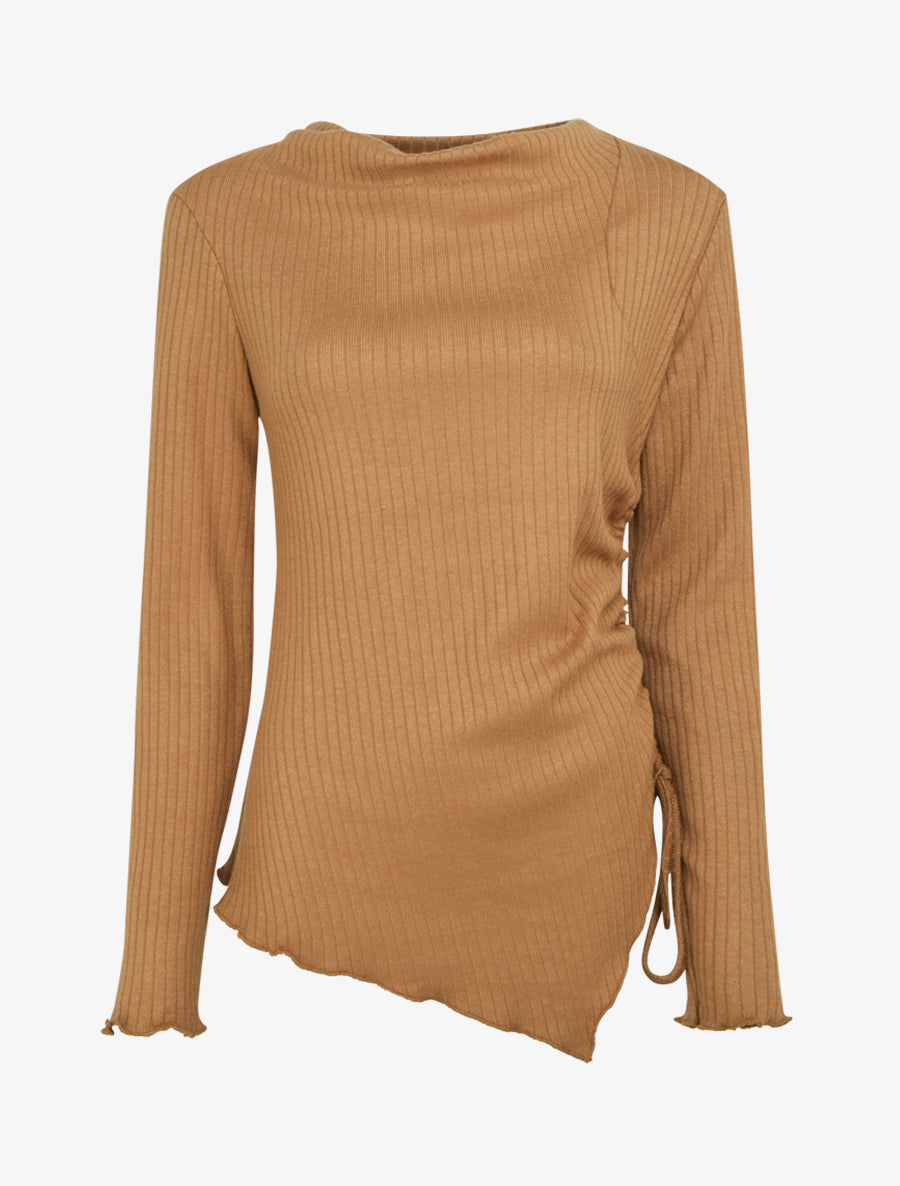 Pull asymétrique et cordons de serrage - Camel - 1