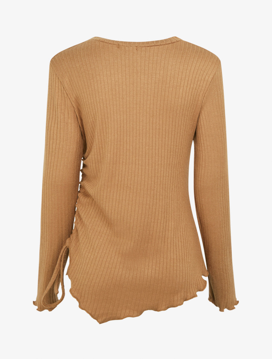 Pull asymétrique et cordons de serrage - Camel - 2