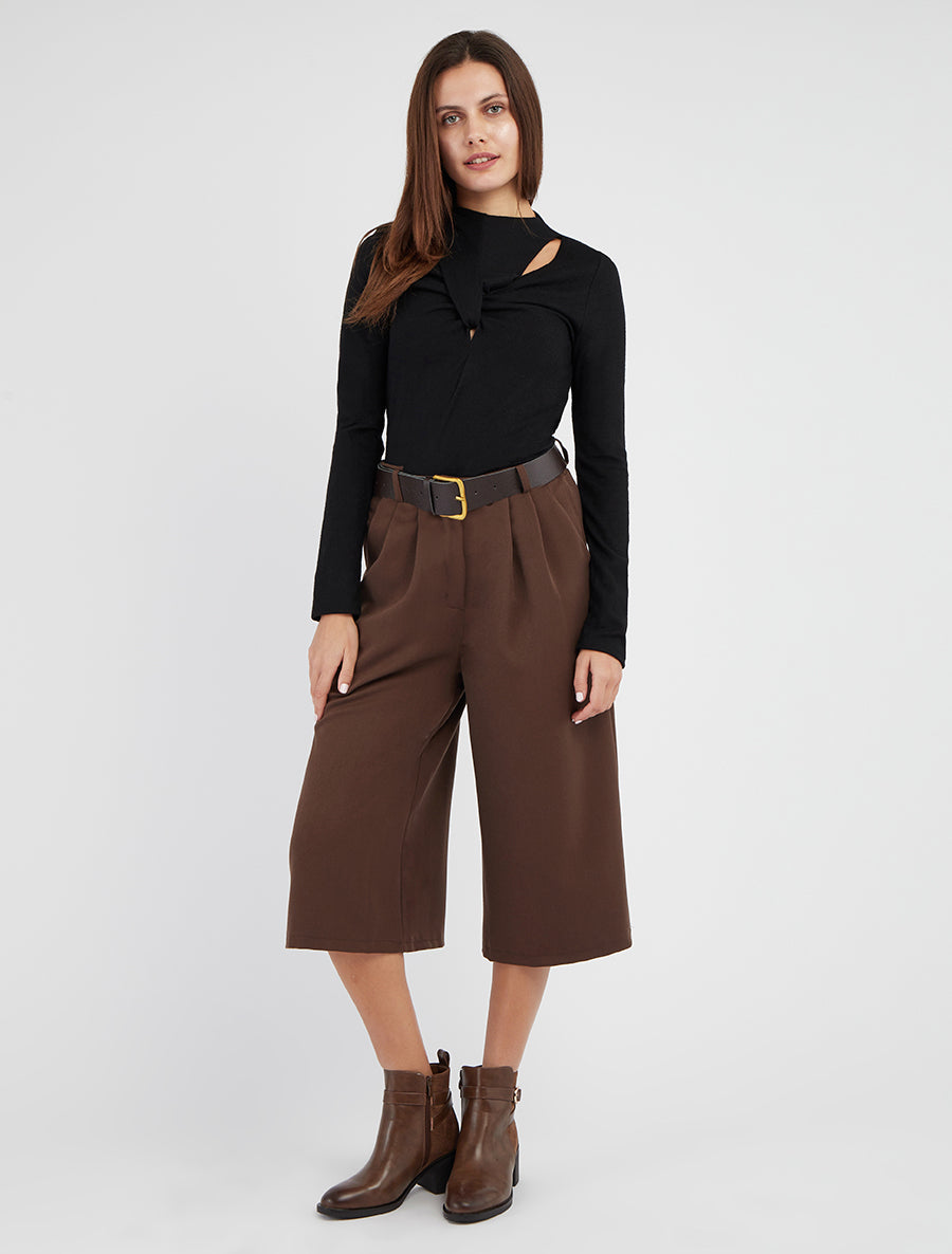 Pull fin à nœud stylisé - Noir