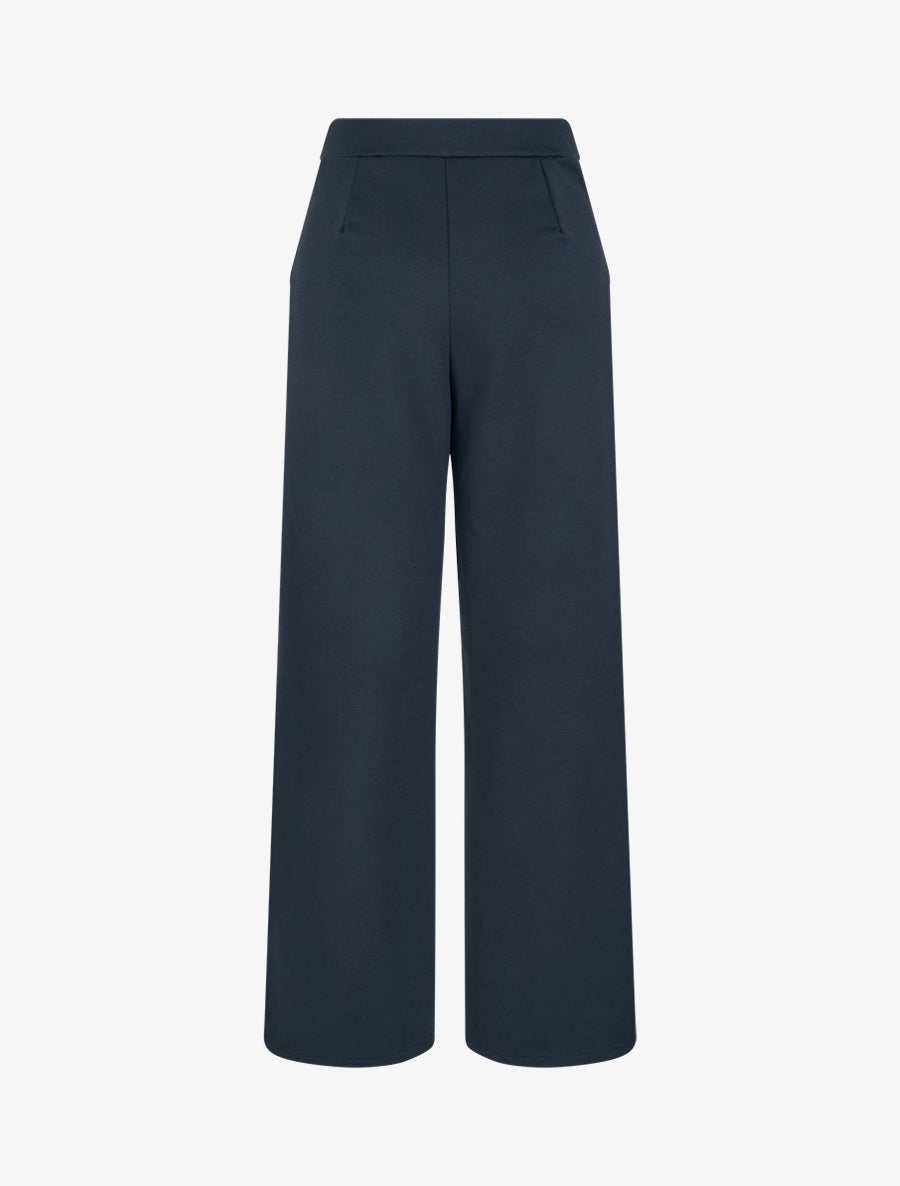 Pantalon fluide taille ornée de boutons - Bleu nuit - 2