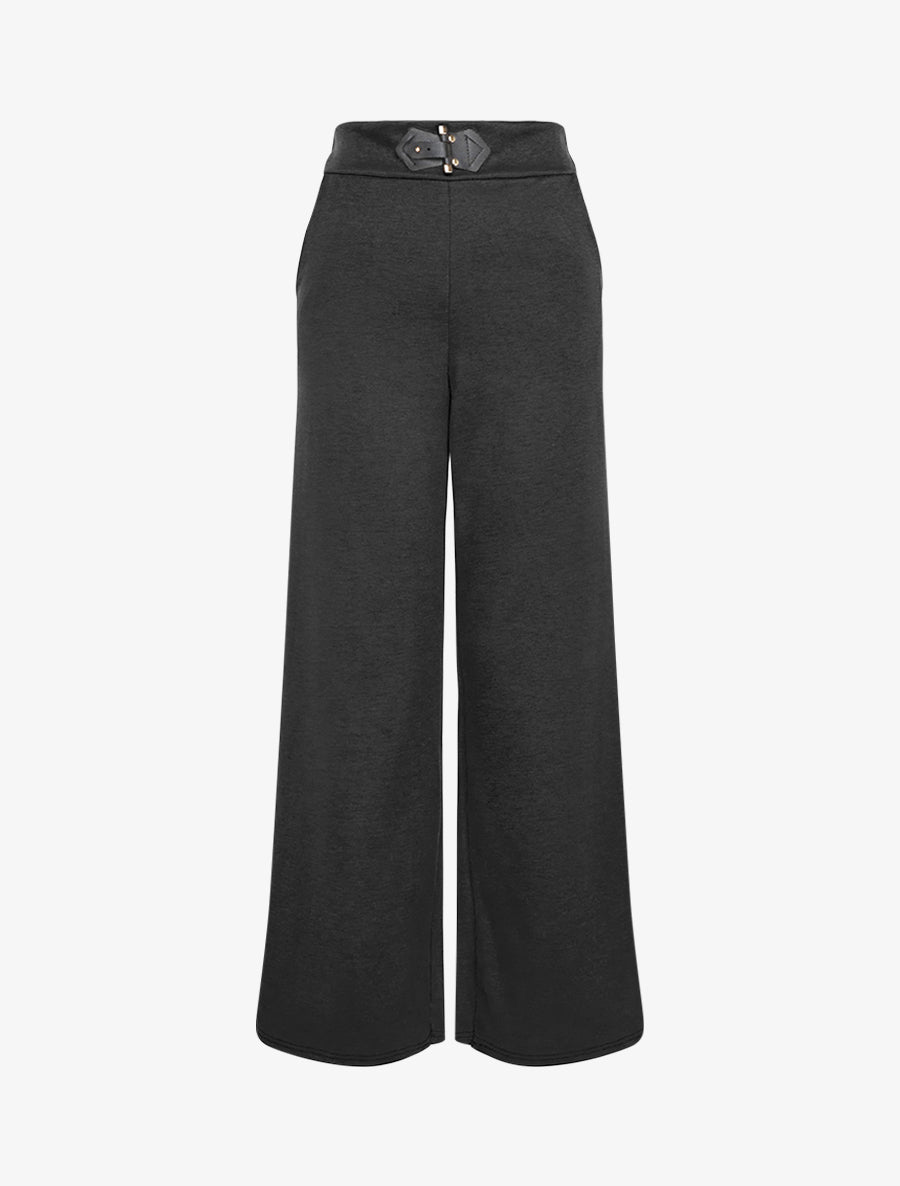 Pantalon à empiècement stylisé - Noir - 1