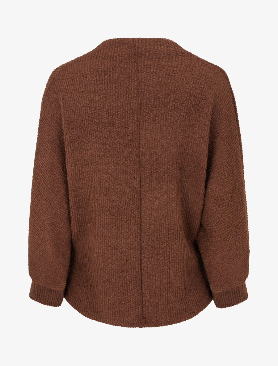 Pull droit à col montant - Marron - 2