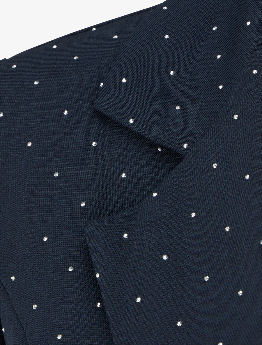 Blazer uni strassé - Marine - 3