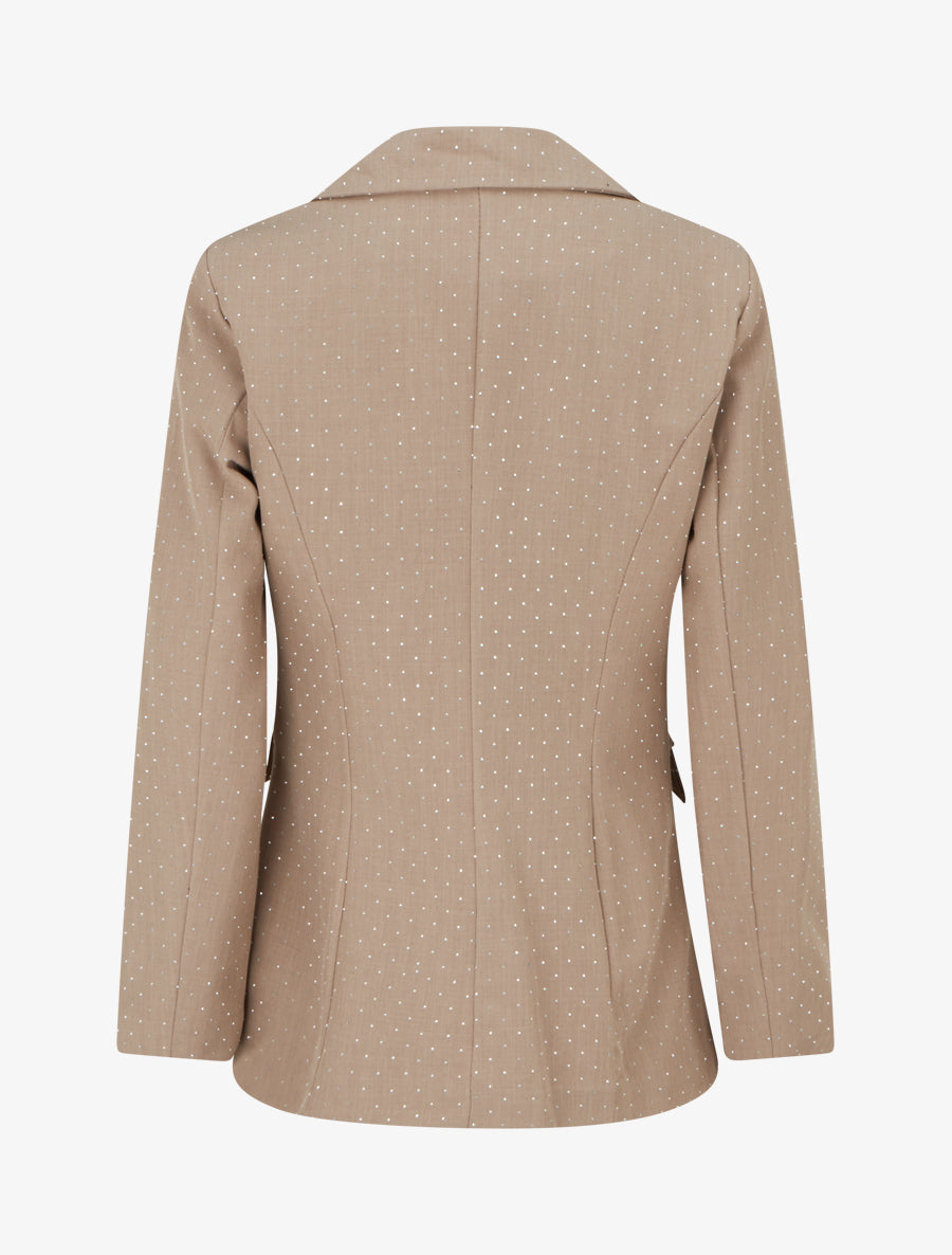 Blazer uni strassé - Taupe - 2