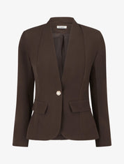 Blazer droit fermeture bouton - Marron