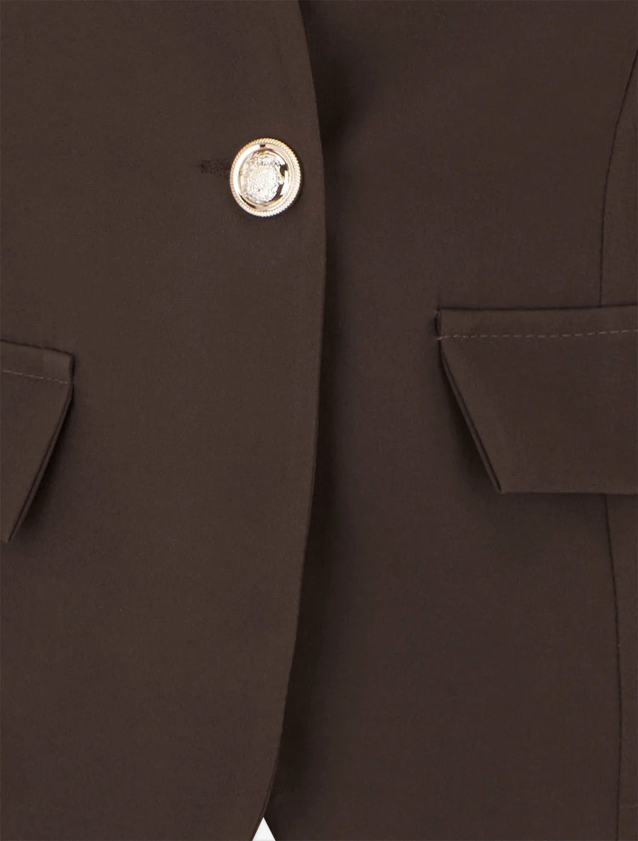 Blazer droit fermeture bouton - Marron
