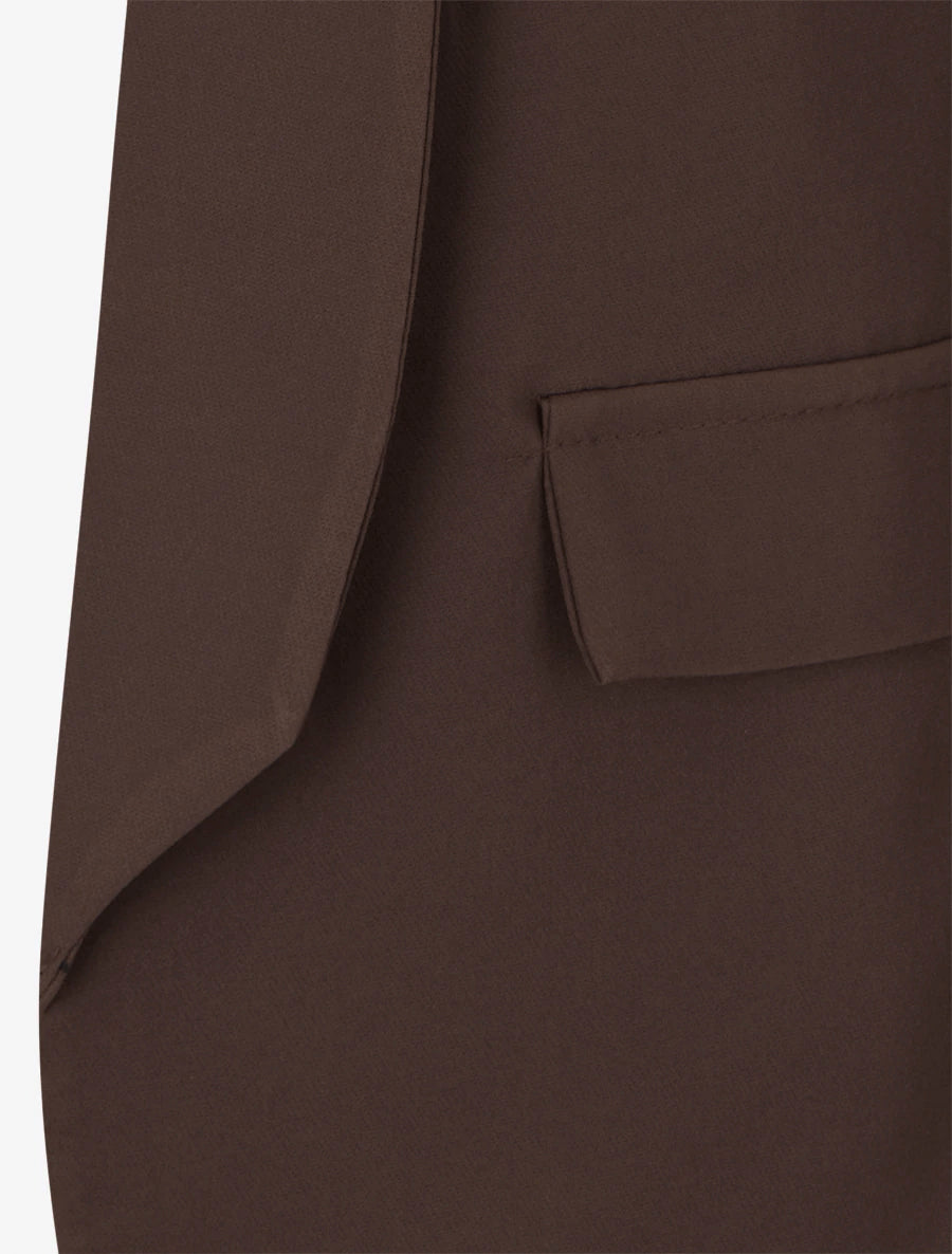 Blazer coupe droite col droit - Marron