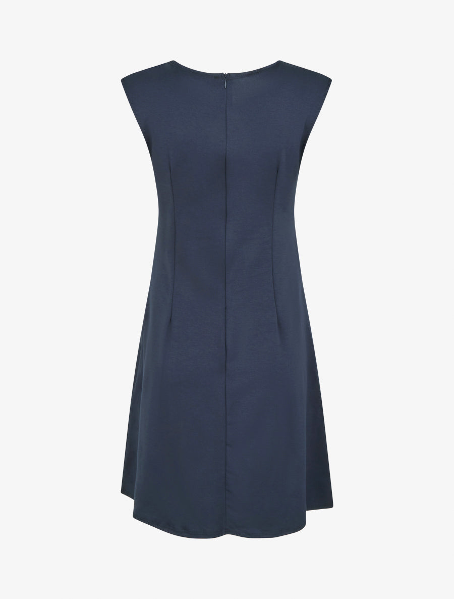 Robe evasée sans manches à boucle - Marine - 2