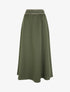 Jupe longue unie à détail brodé - Kaki - 1