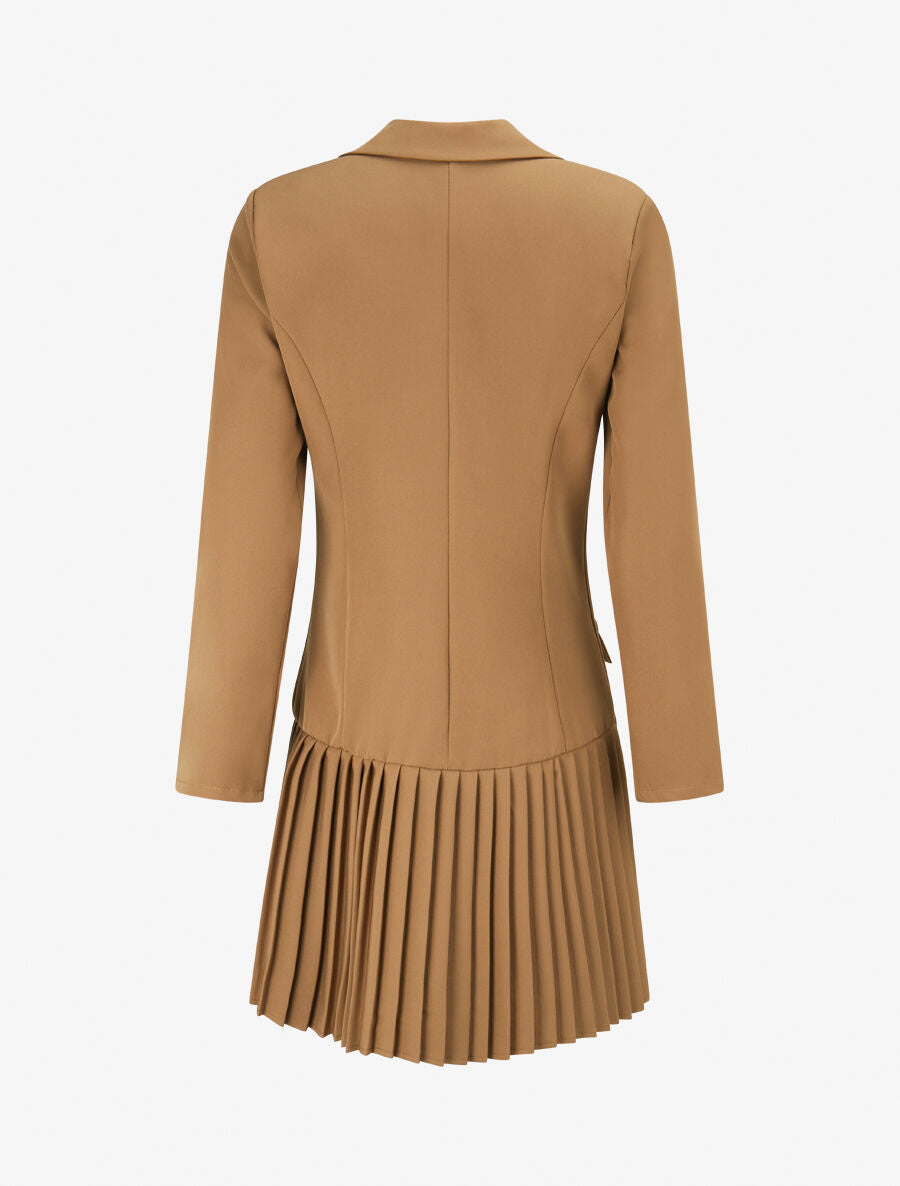 Veste longue à plis - Camel - 2